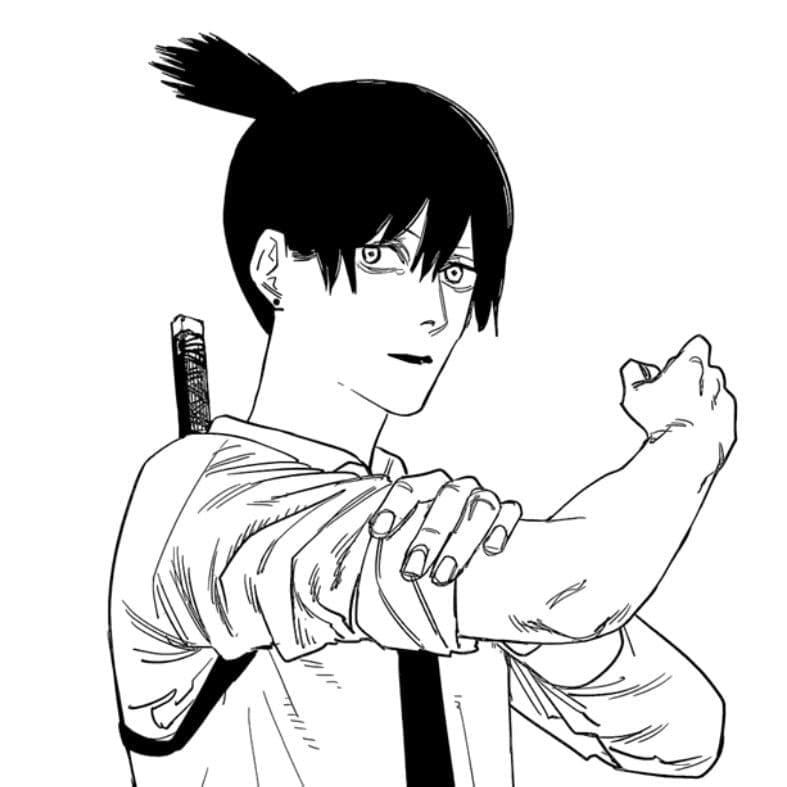 Coloriage Aki Hayakawa de Chainsaw Man