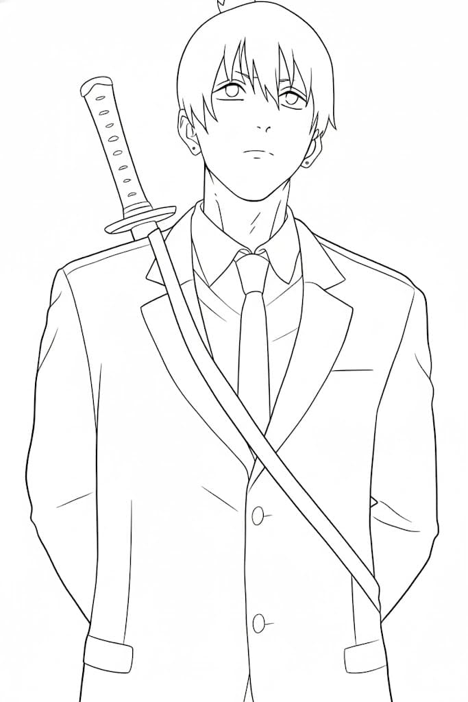 Coloriage Aki Hayakawa en colère