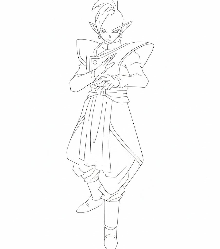 Coloriage Attaque de Zamasu