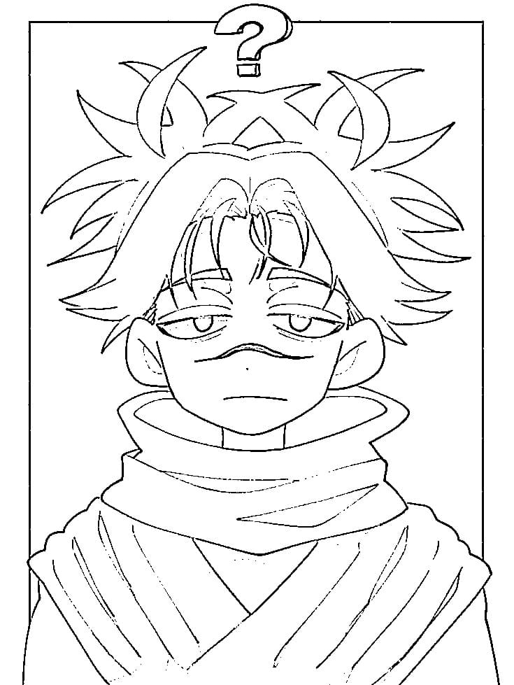 Coloriage Choso a l'air triste