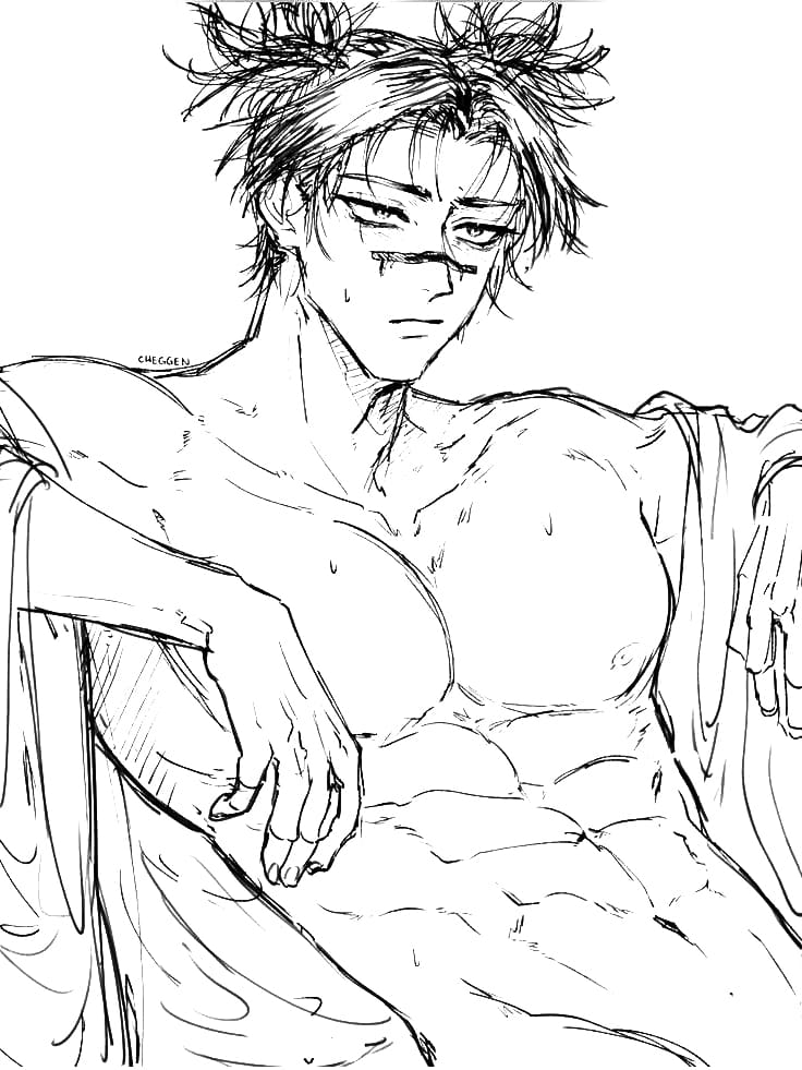 Coloriage Choso assis