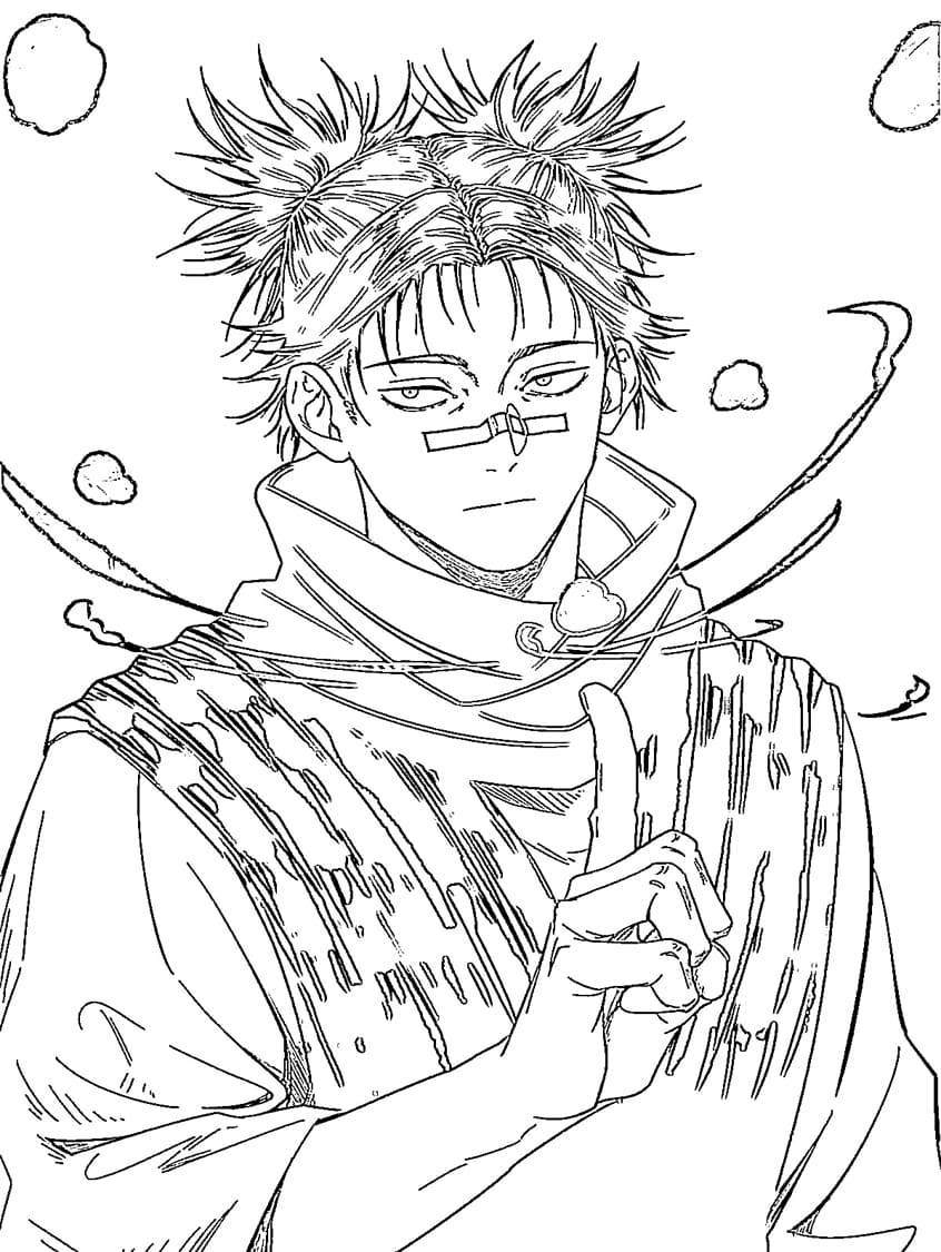 Coloriage Choso utilisant la compétence