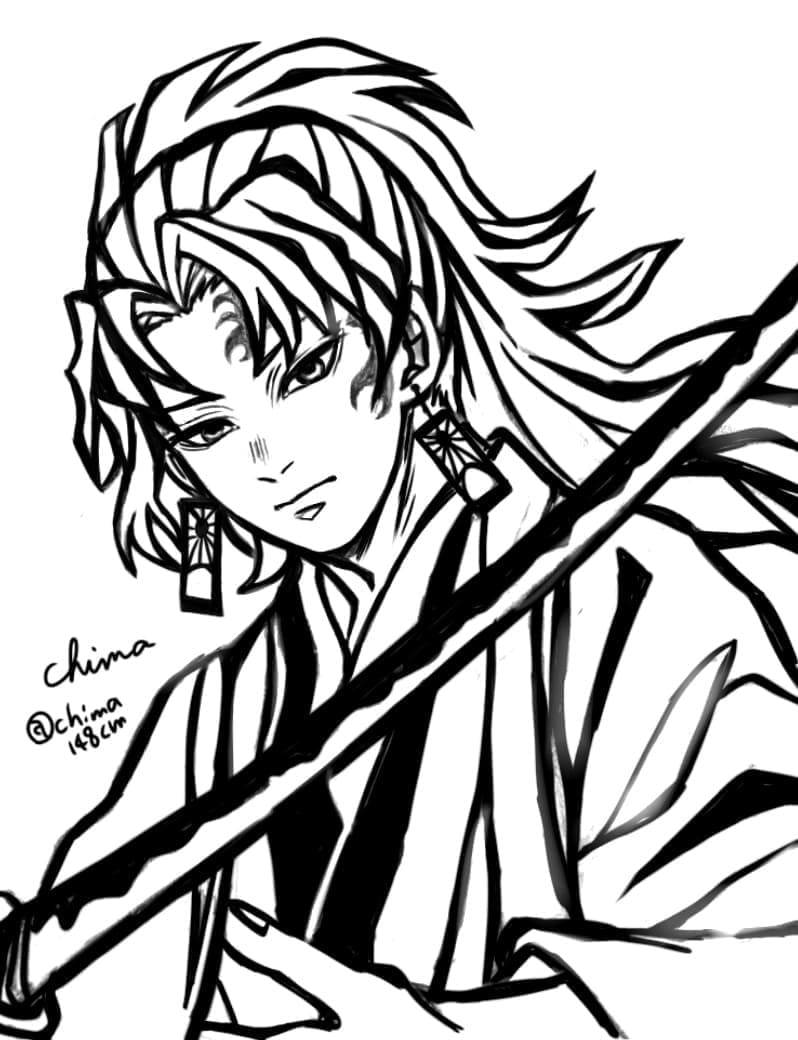 Coloriage Cool Yoriichi Tsugikuni