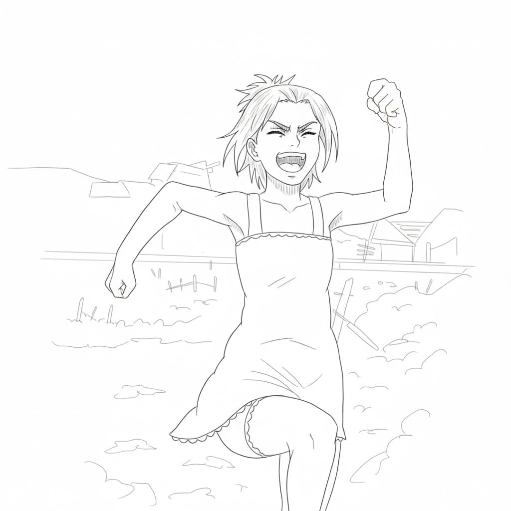 Coloriage Gaby Braun court