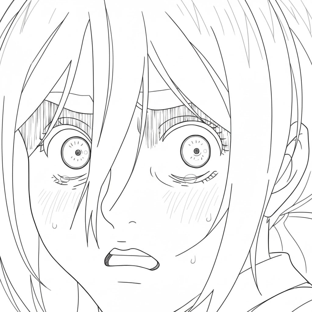 Coloriage Gaby Braun fait peur