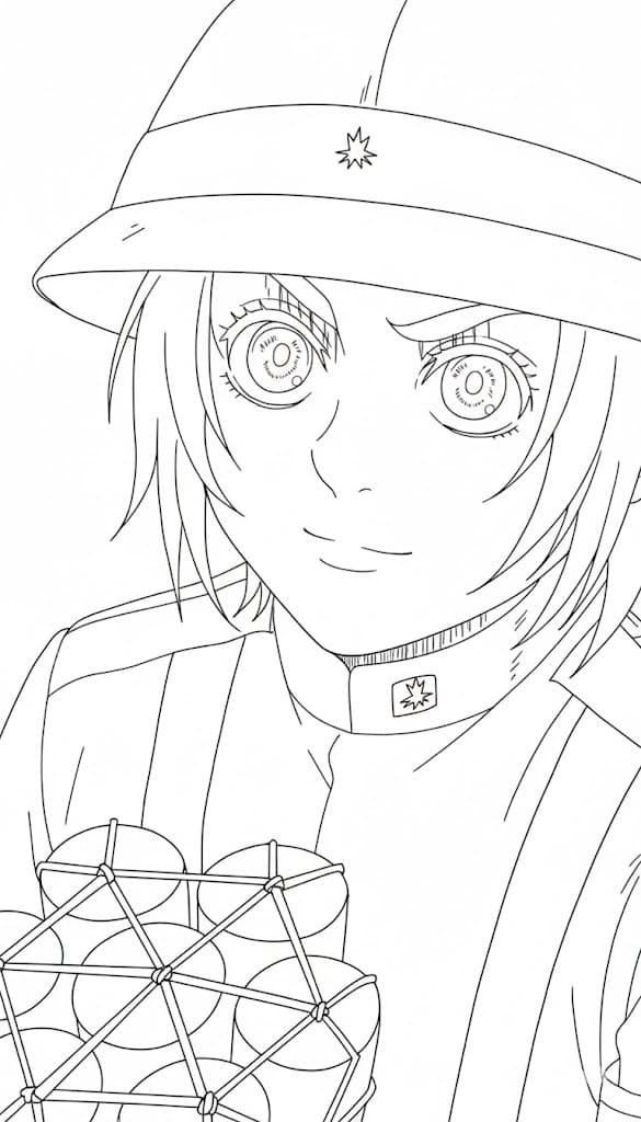 Coloriage Gaby Braun heureuse