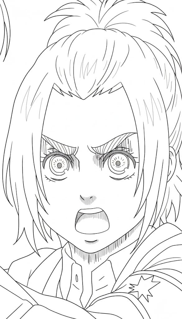 Coloriage Gaby Braun très en colère