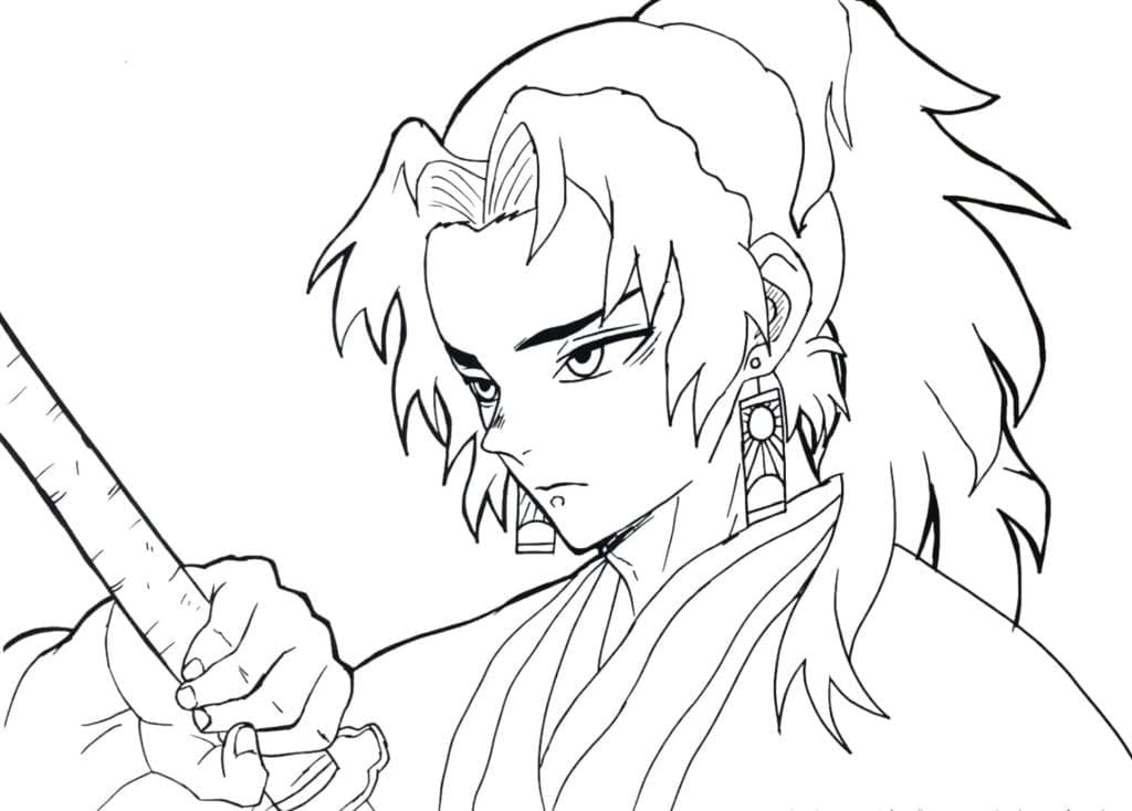 Coloriage Génial Yoriichi Tsugikuni