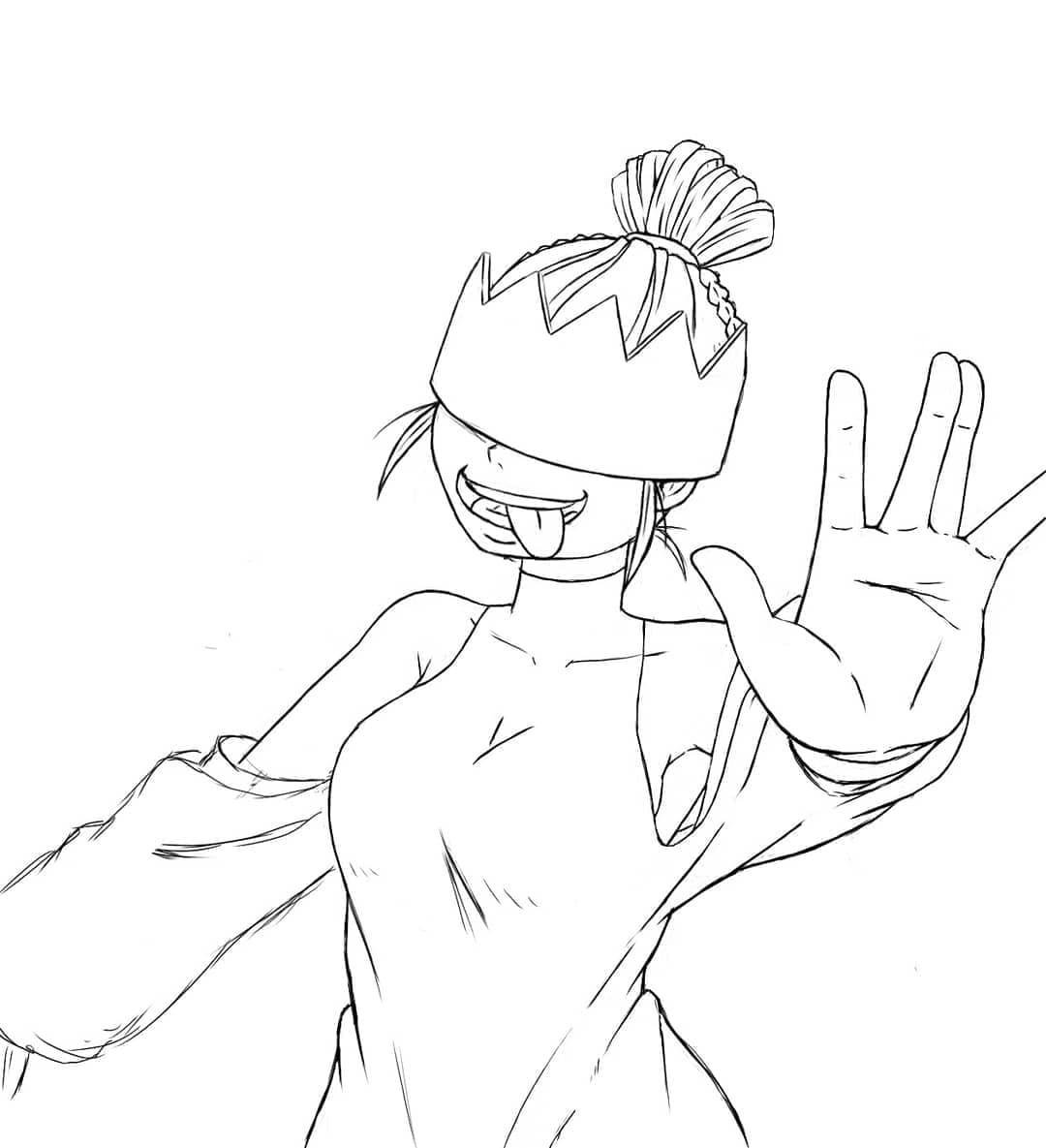 Coloriage Haumea de Anime Fire Force