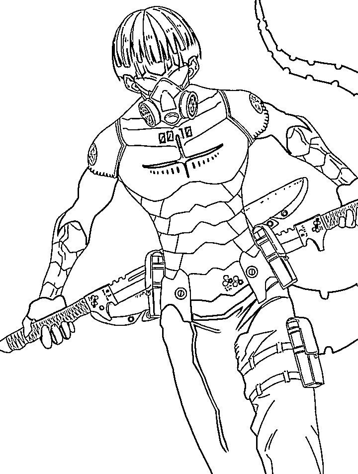 Coloriage Hoshina de Kaiju No 8