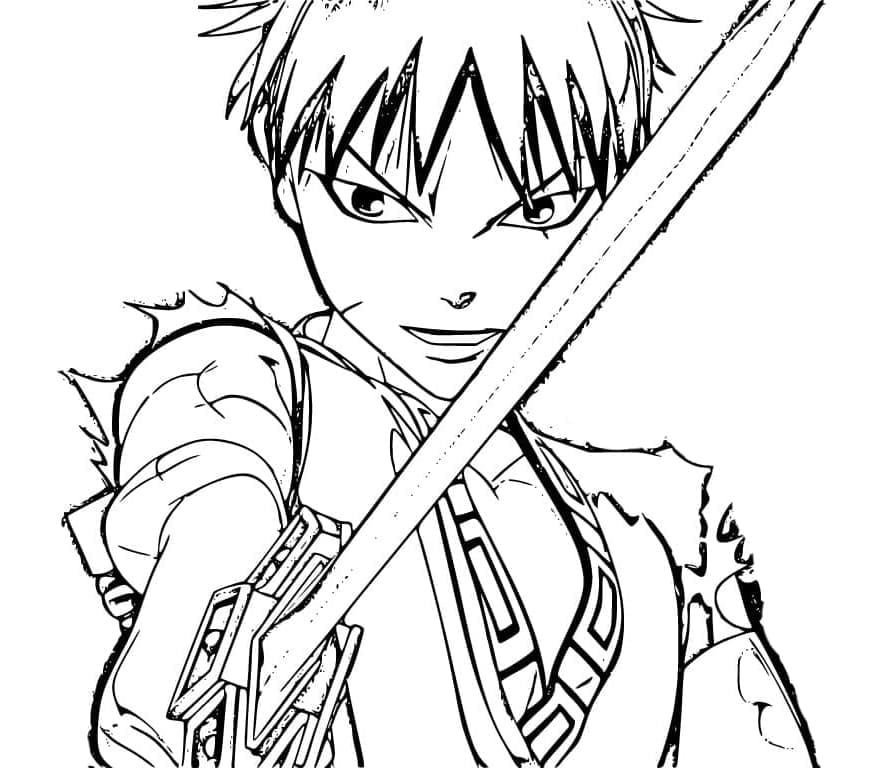 Coloriage Jeune Ri Shin dans Kingdom