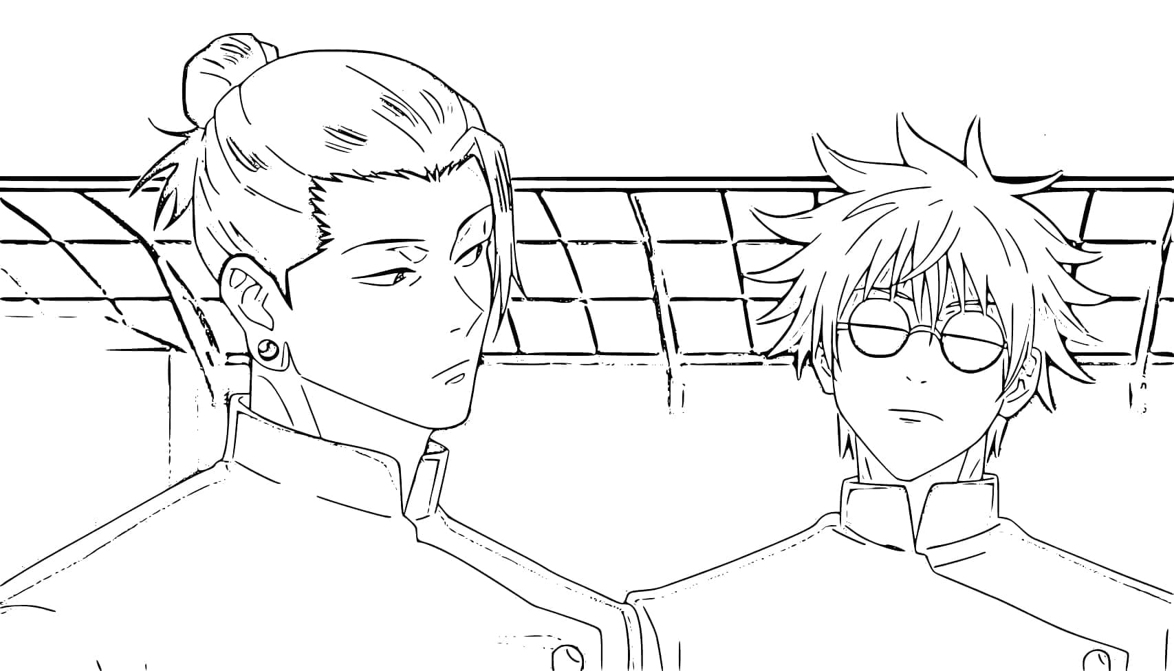 Coloriage Jeune Suguru Geto et Satoru Gojo