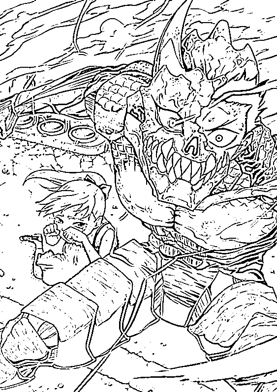 Coloriage Kaiju No 8 aider enfant
