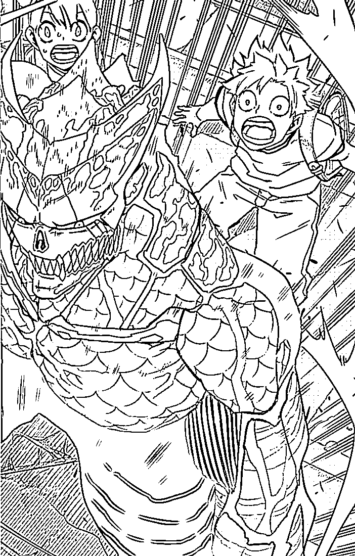 Coloriage Kaiju No 8 combat