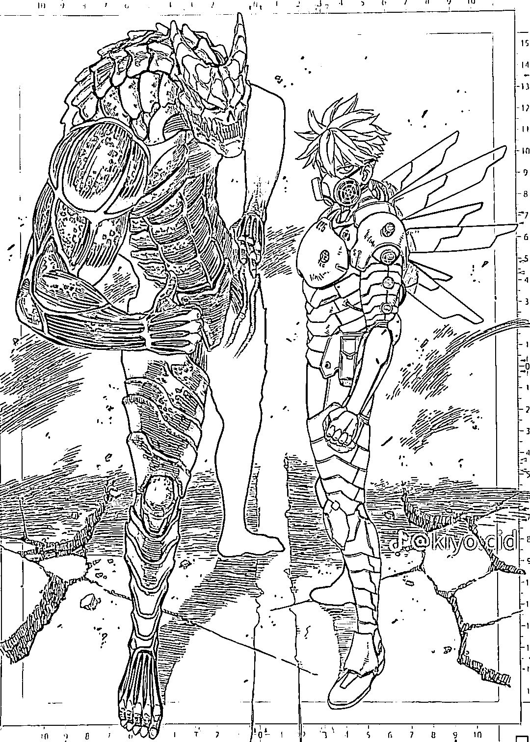 Coloriage Kaiju No 8 et Leno