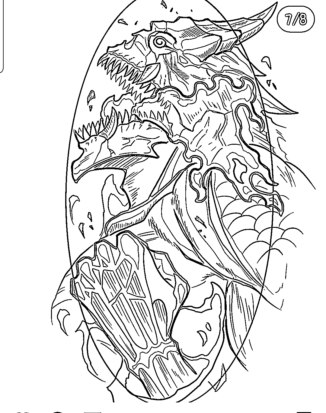 Coloriage Kaiju No 8 fort