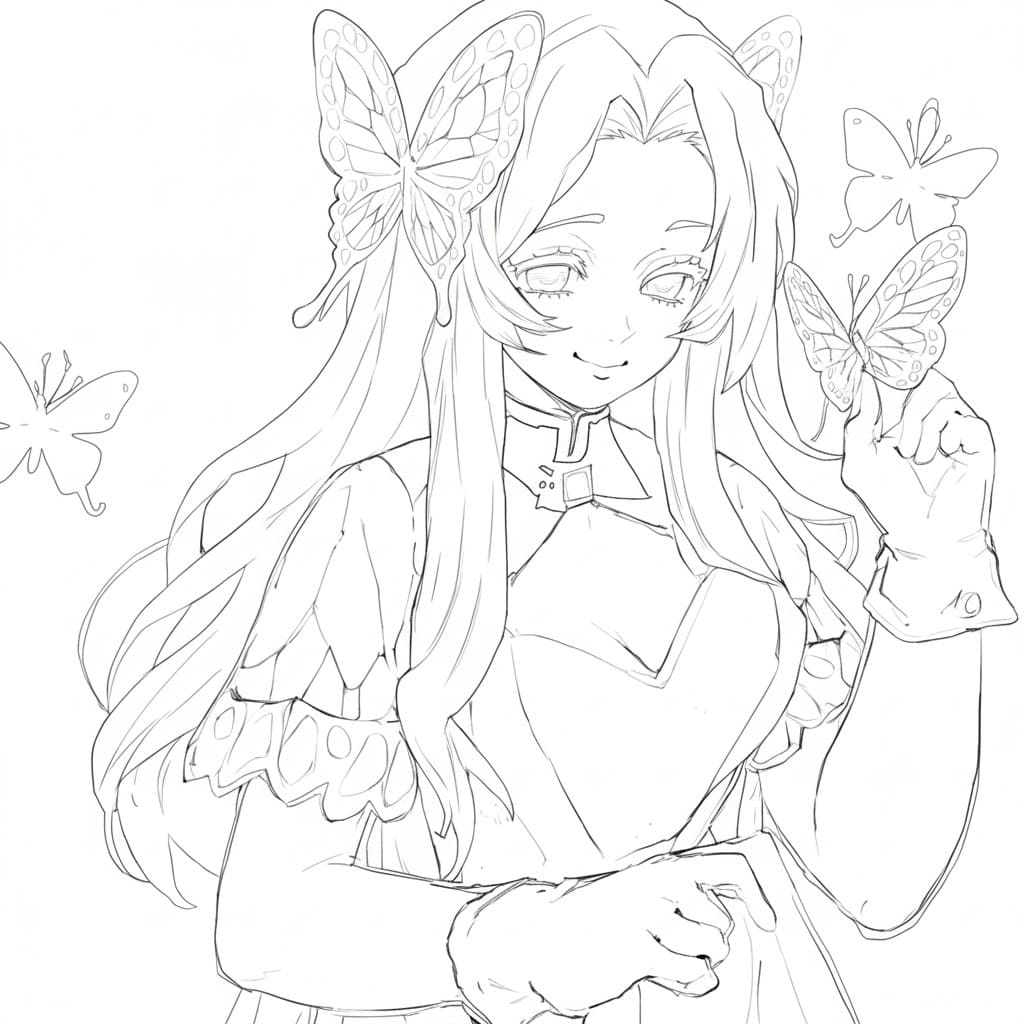 Coloriage Kanae Kocho amical