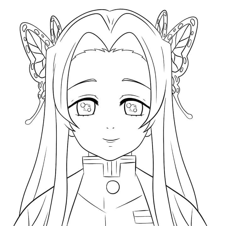 Coloriage Kanae Kocho dans Demon Slayer