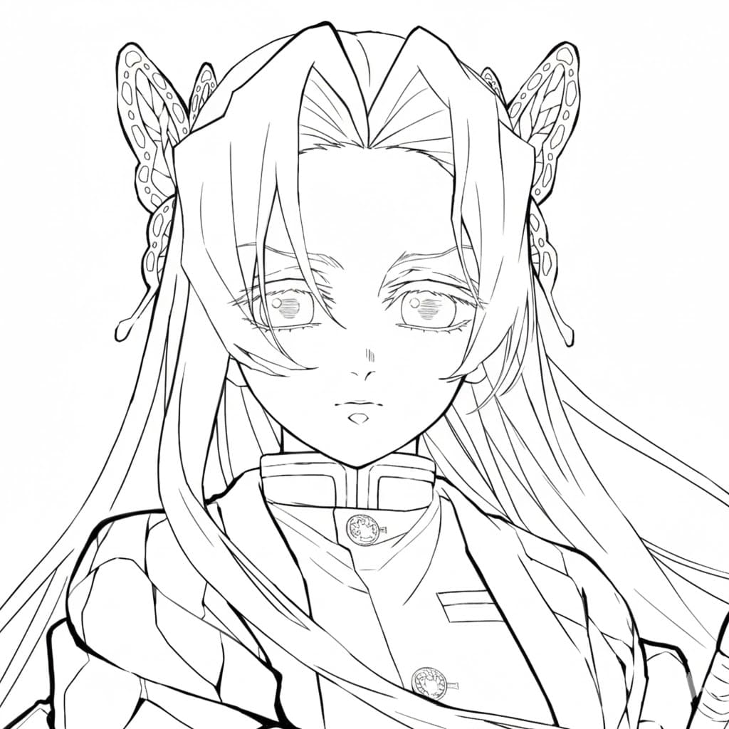 Coloriage Kanae Kocho en colère