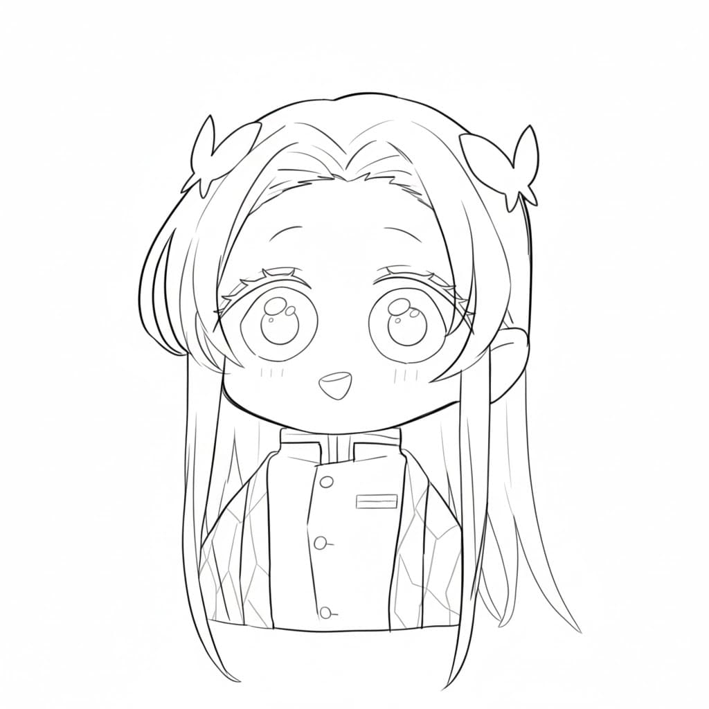 Coloriage Kanae Kocho visage mignon