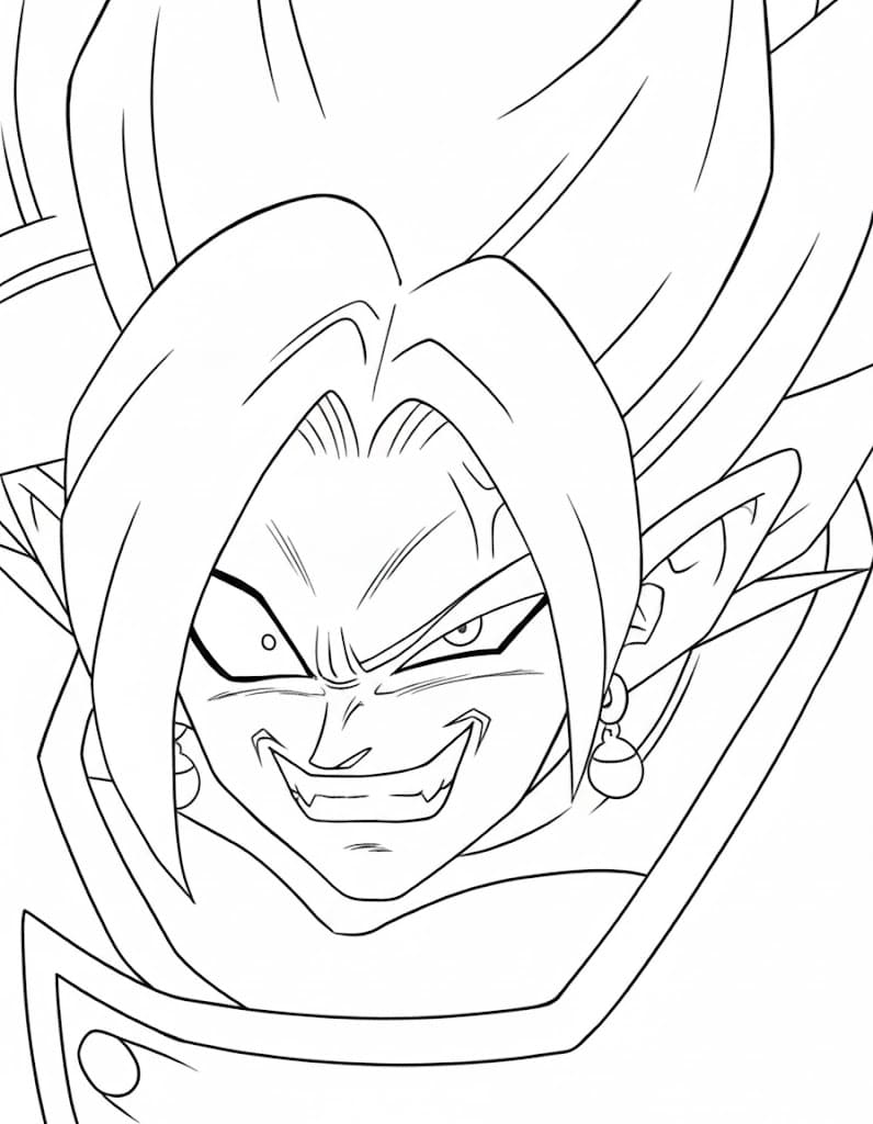 Coloriage Le rire de Zamasu