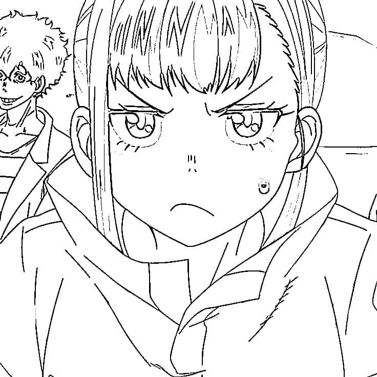 Coloriage Maki Oze dans Fire Force