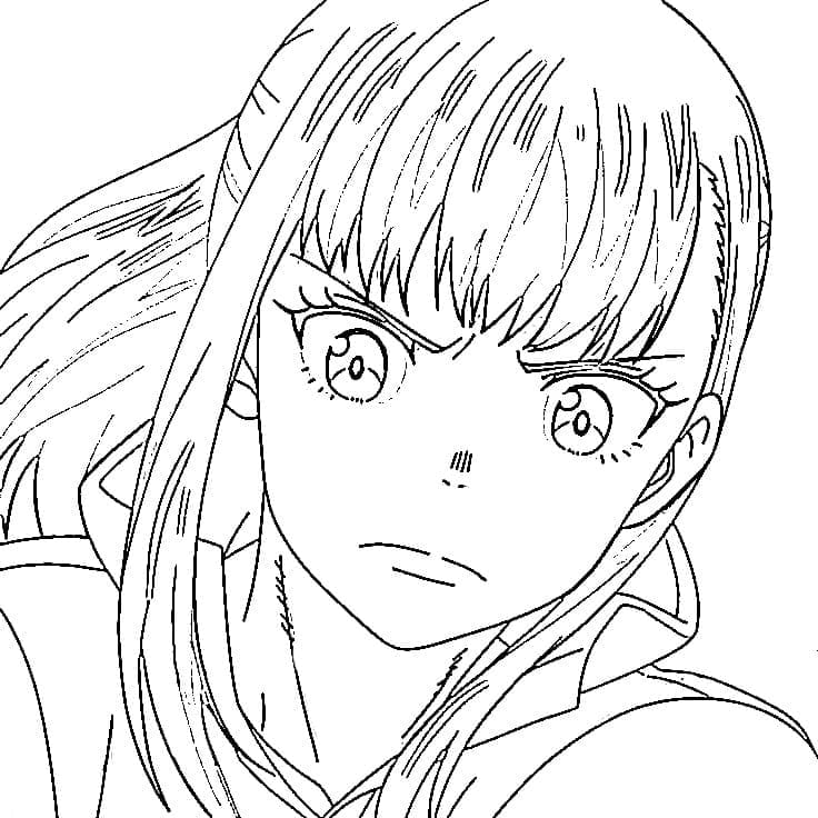 Coloriage Maki Oze de Anime Fire Force