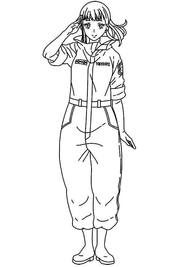 Coloriage Maki Oze debout