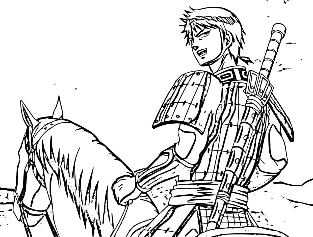 Coloriage Ri Shin dans Kingdom