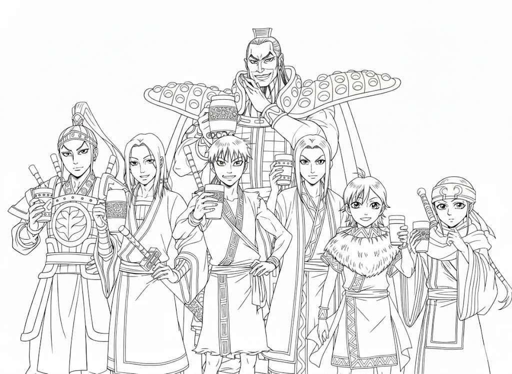 Coloriage Shin et de nombreux amis