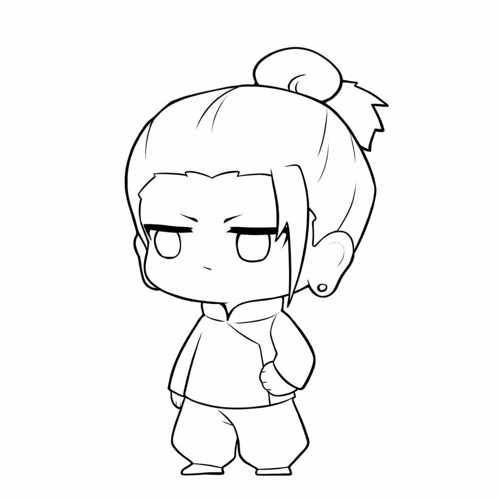 Coloriage Suguru Geto chibi