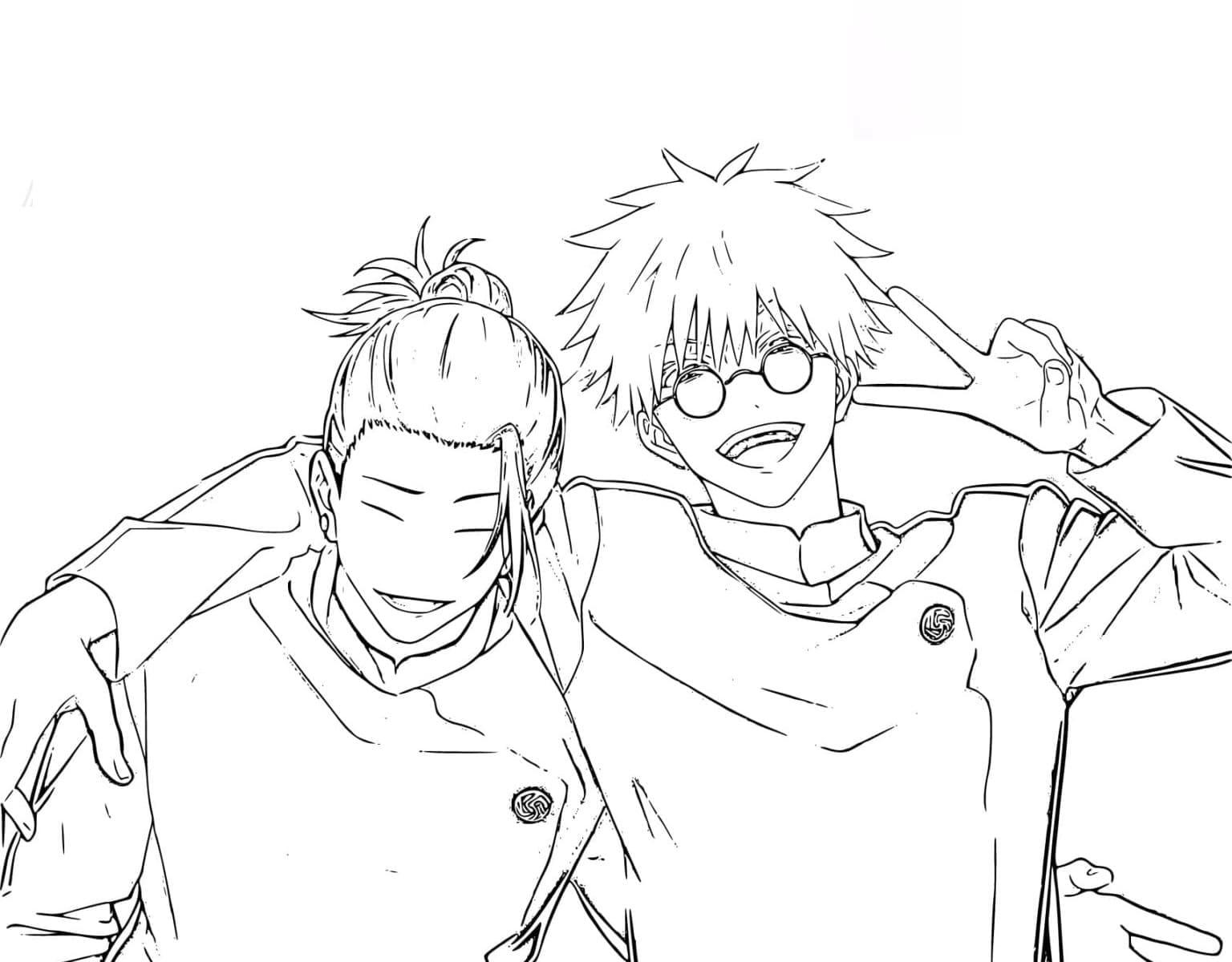 Coloriage Suguru Geto et Satoru Gojo