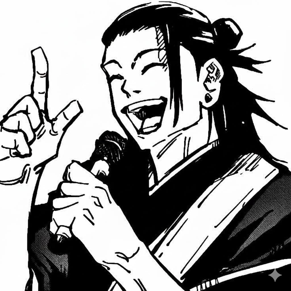 Coloriage Suguru Geto heureux