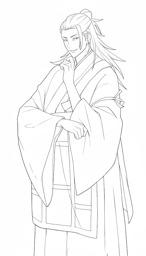 Coloriage Suguru Geto incroyable