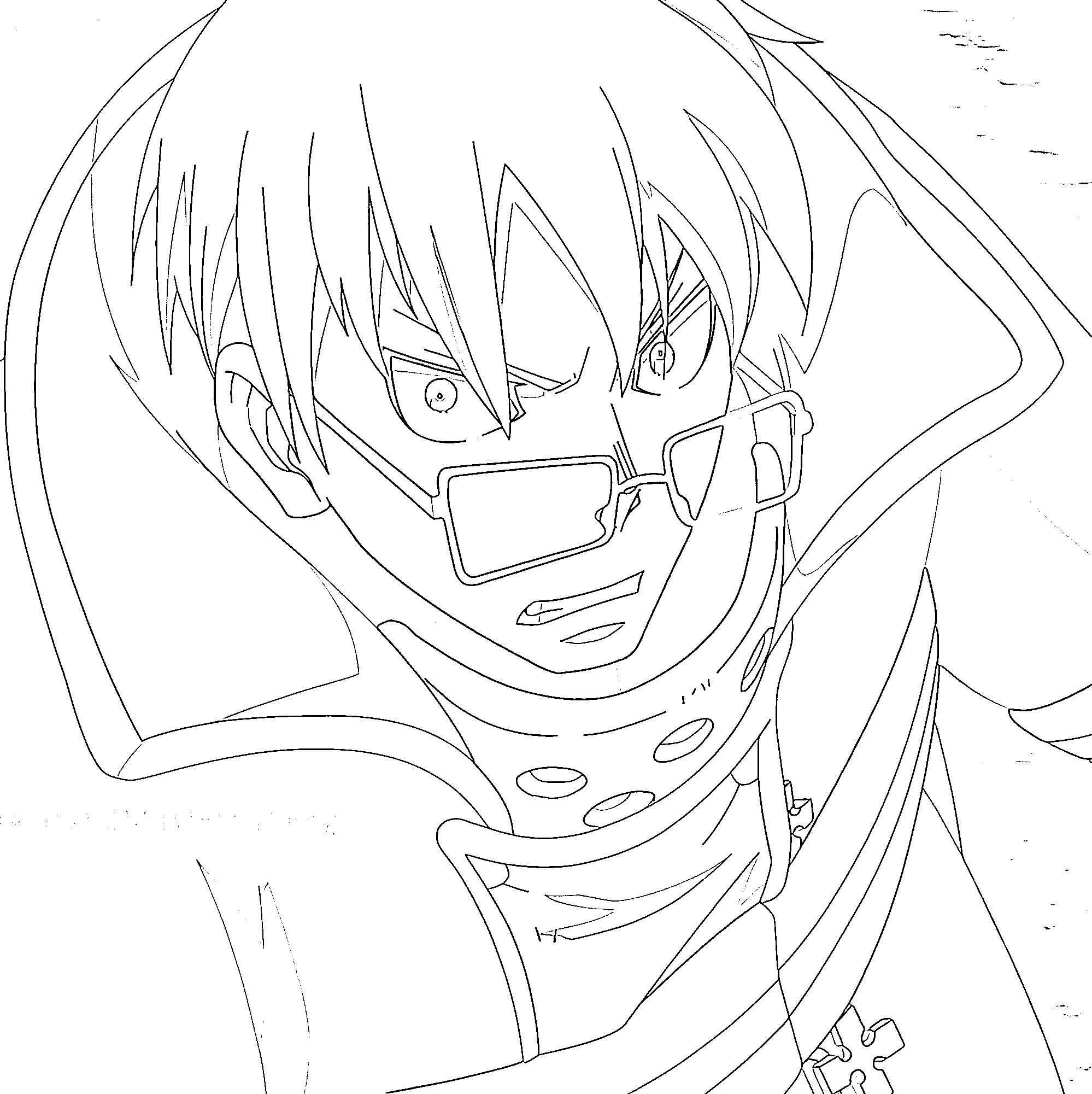 Coloriage Takehisa Hinawa attaque