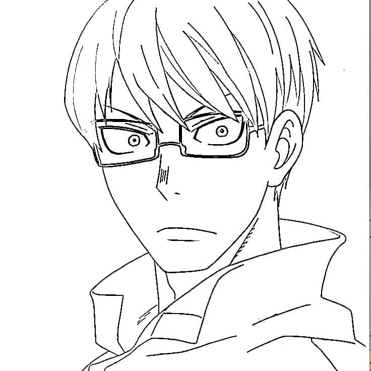 Coloriage Takehisa Hinawa dans Anime Fire Force