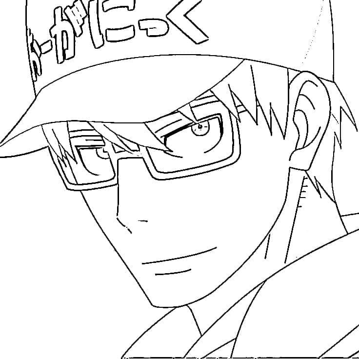 Coloriage Takehisa Hinawa de Anime Fire Force