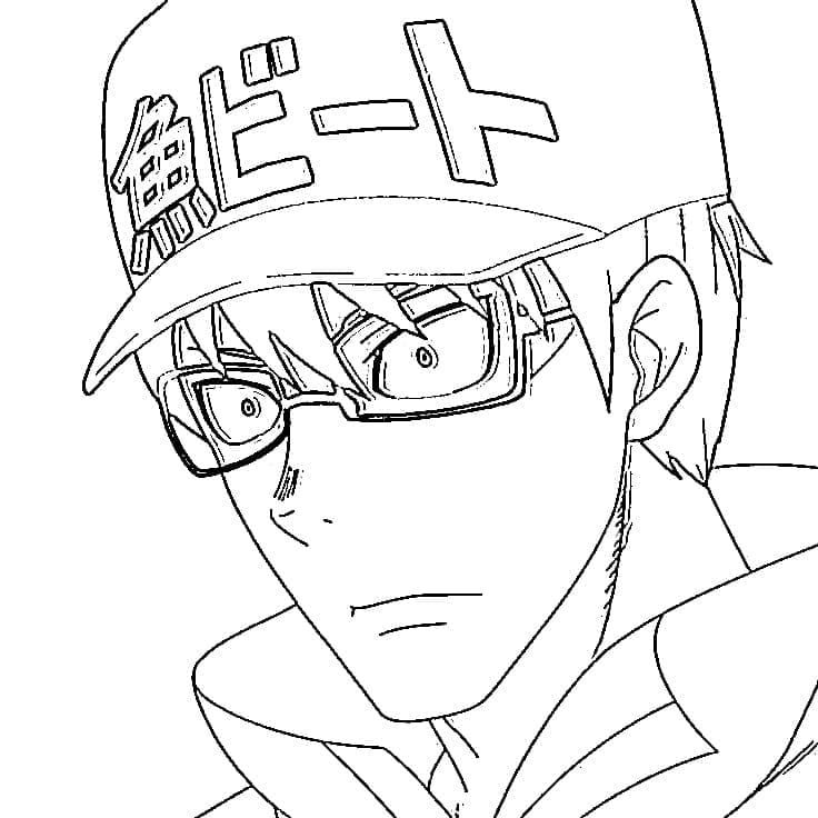 Coloriage Takehisa Hinawa de Fire Force