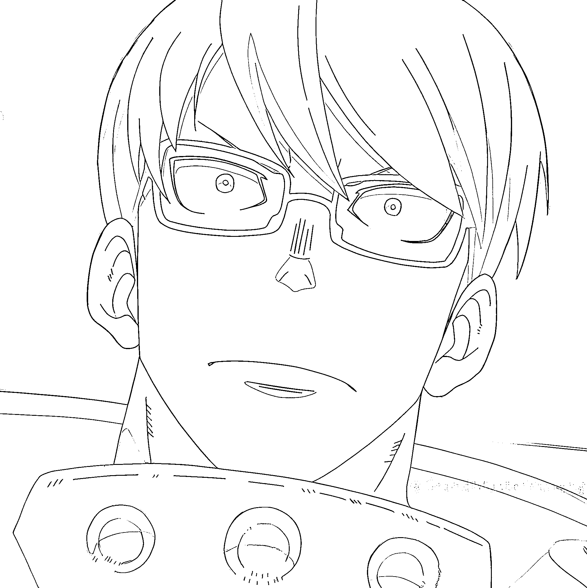 Coloriage Takehisa Hinawa effrayant