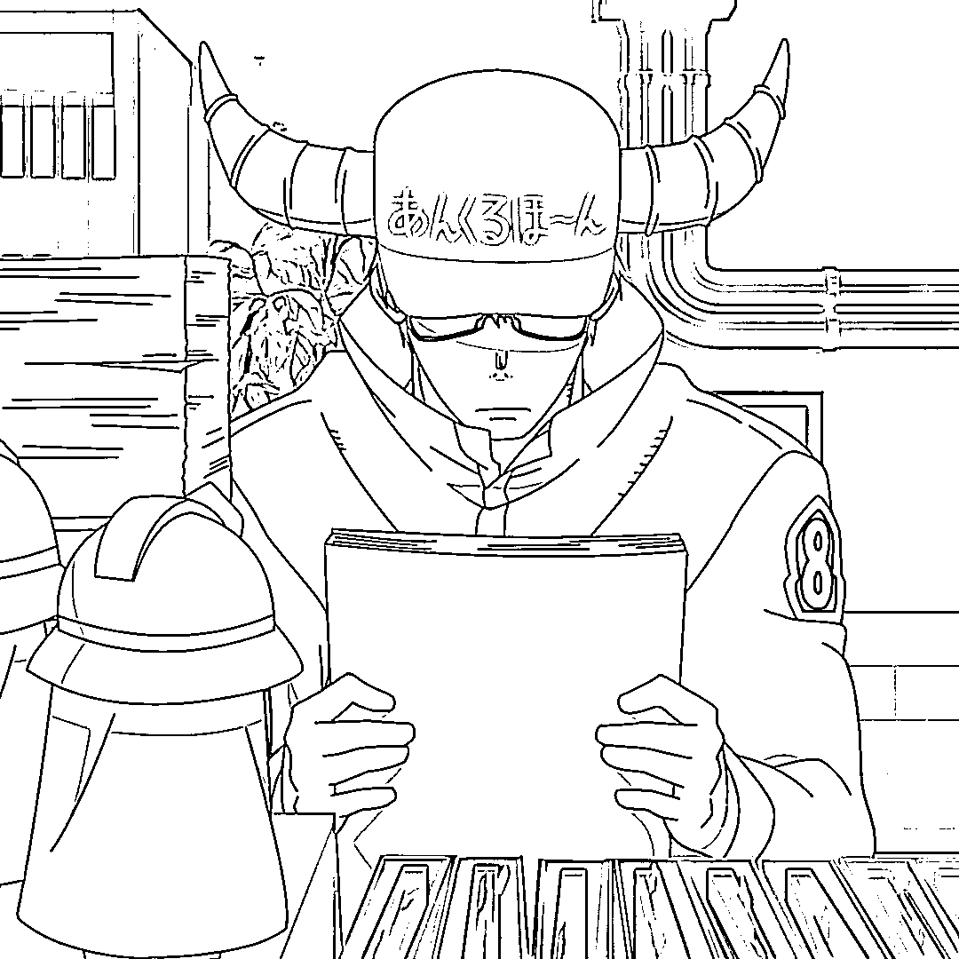 Coloriage Takehisa Hinawa en lisant