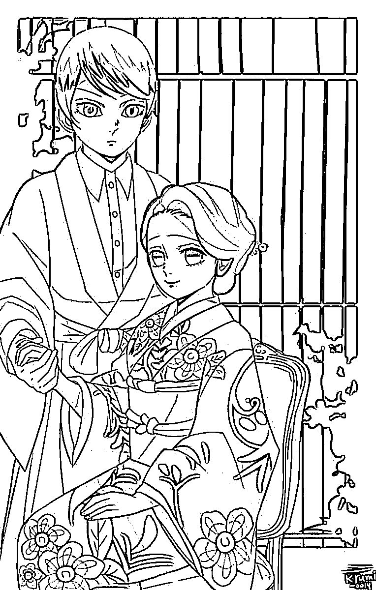 Coloriage Tamayo avec Yushiro