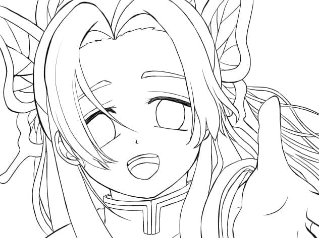 Coloriage Visage de Kanae Kocho