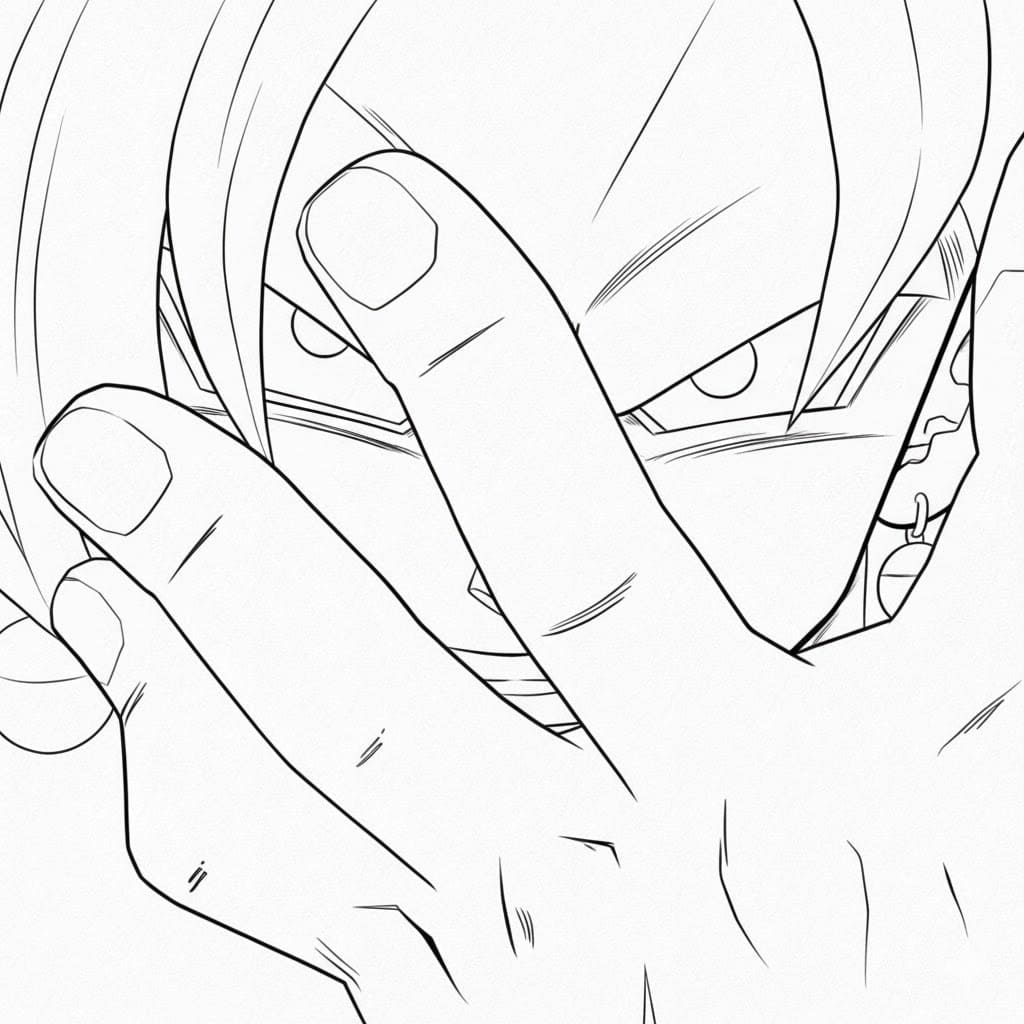 Coloriage Visage de la main de Zamasu