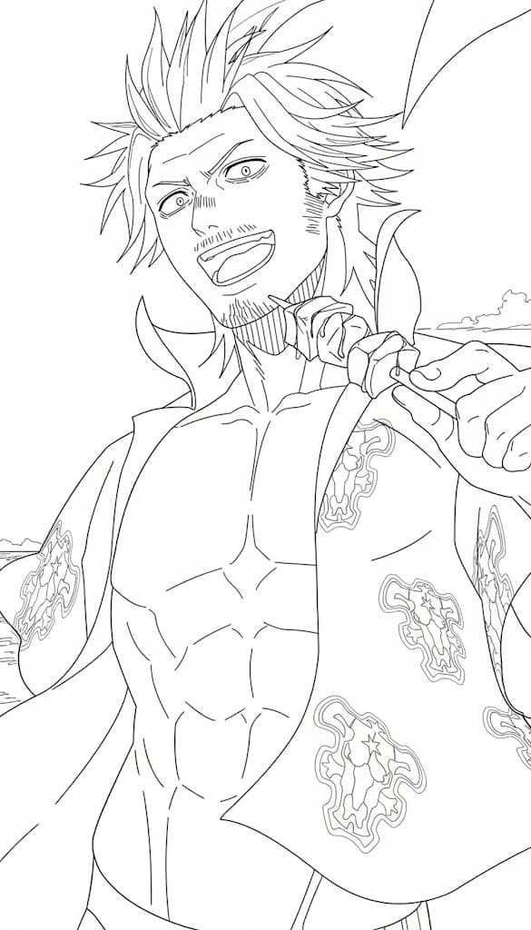 Coloriage Yami Sukehiro aller à la plage