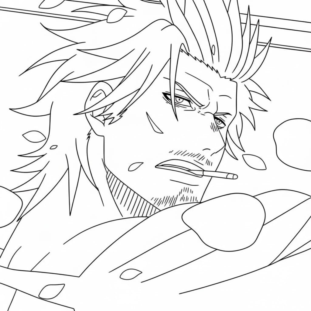 Coloriage Yami Sukehiro combat