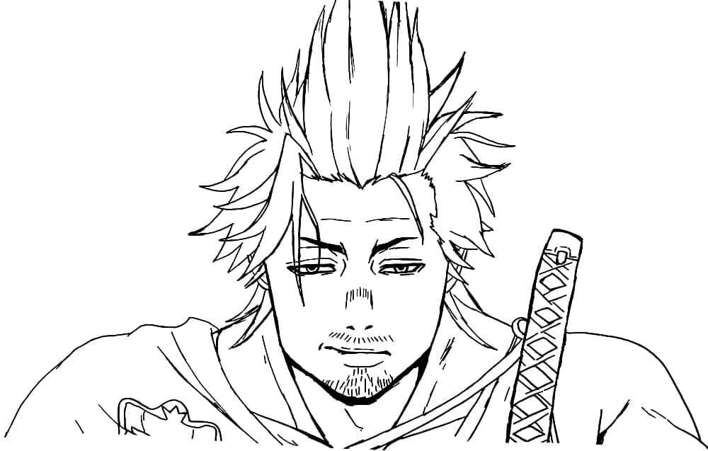 Coloriage Yami Sukehiro de Black Clover