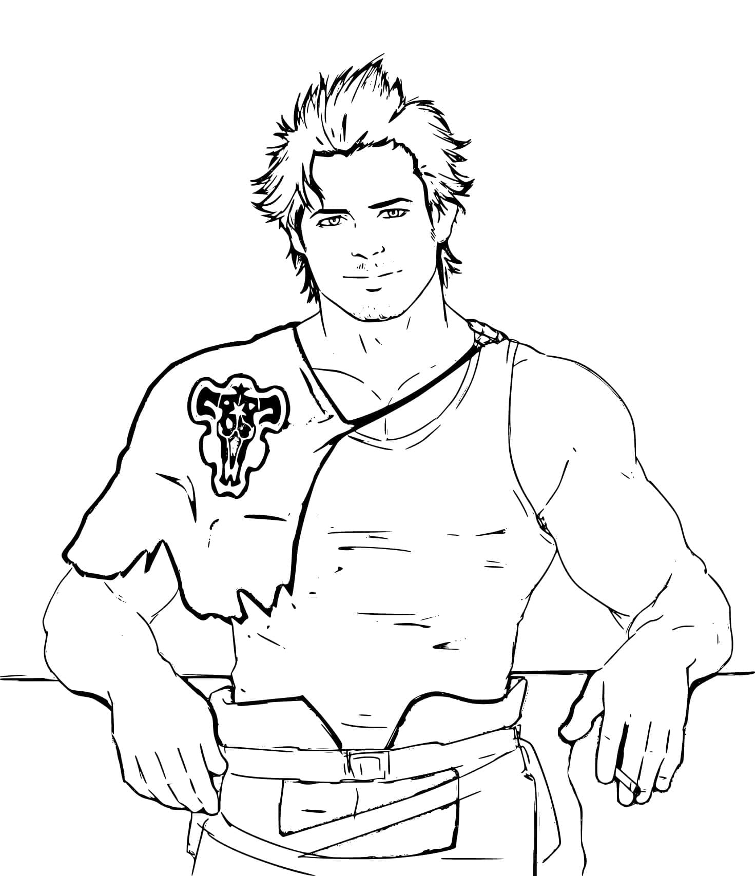 Coloriage Yami Sukehiro de manière