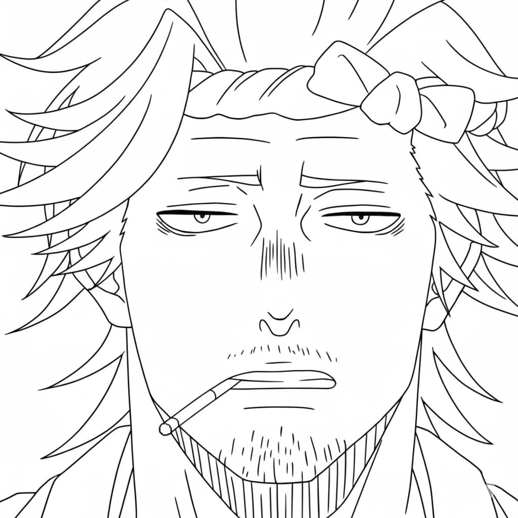 Coloriage Yami Sukehiro ennuyeux