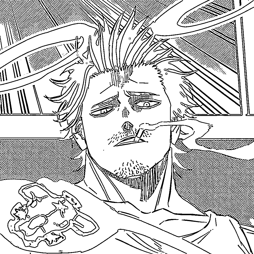 Coloriage Yami Sukehiro fumeur