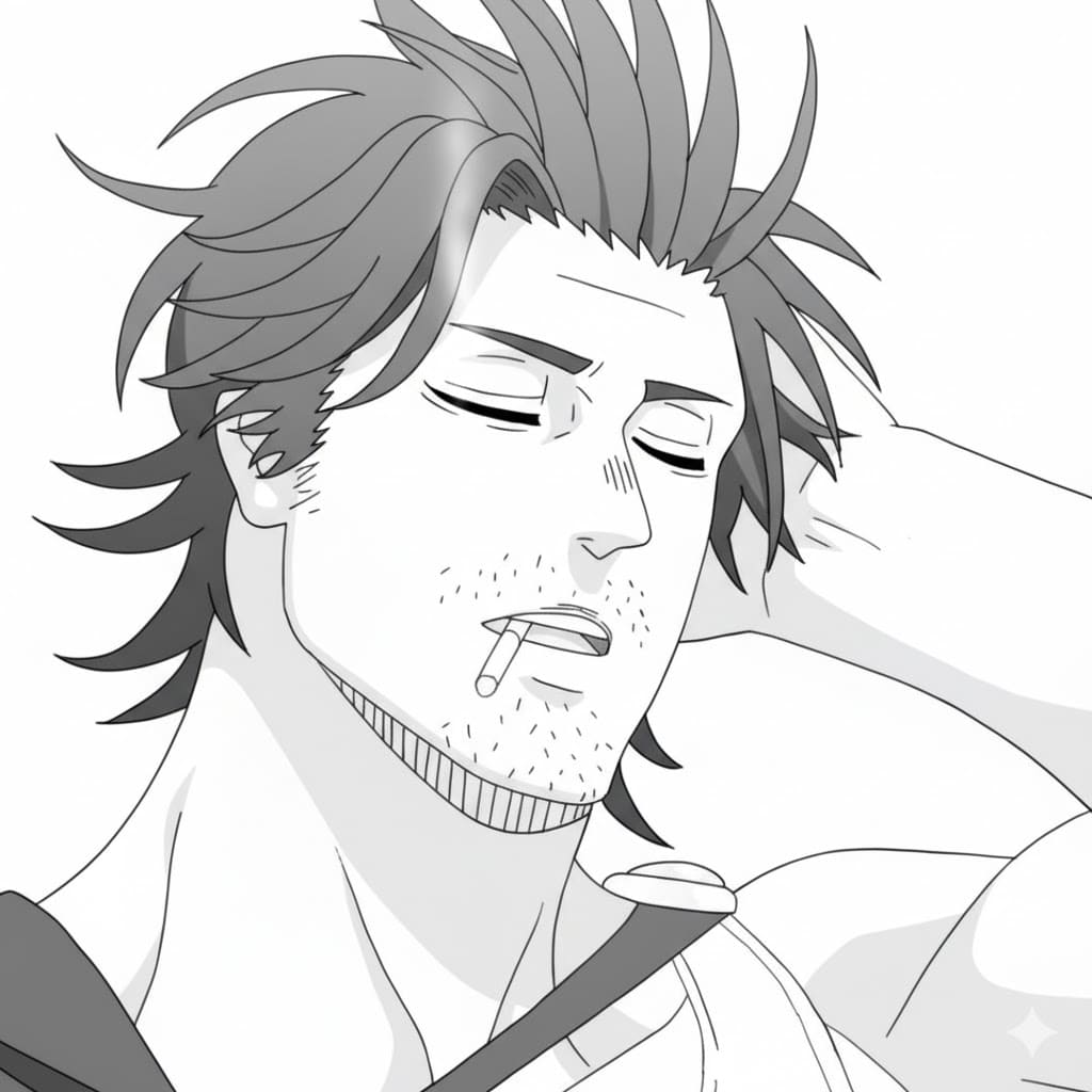 Coloriage Yami Sukehiro pense